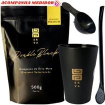 Kit Tereré Black Erva Mate 500g + Copo Cuia Caldereta Preto + Bomba Clássica Preta Escolha o Sabor Kit Tereré Black Erva Mate 500g + Copo Cuia Caldereta Preto + Bomba Clássica Preta Escolha o Sabor