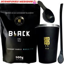 Kit Tereré Black Erva Mate 500g + Copo de Alumínio Térmico Preto + Bomba Clássica Preta Kit Tereré Black Erva Mate 500g + Copo de Alumínio Térmico Preto + Bomba Clássica Preta