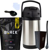 Kit Tereré Black Erva Mate 500g Garrafa Térmica 2,5L Copo Acrílico 270ML e Bomba de Ferro Kit Tereré Black Erva Mate 500g Garrafa Térmica 2,5L Copo Acrílico 270ML e Bomba de Ferro