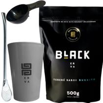 Kit Tereré Black Erva Mate Copo Caldereta Cinza de Acrílico Bomba Clássica Cromada Kit Tereré Black Erva Mate Copo Caldereta Cinza de Acrílico Bomba Clássica Cromada