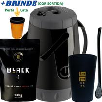 Kit Tereré Black Erva Mate Garrafa Lisa Copo Caldereta Preto Bomba Preta+Porta Lata Cor sortida Kit Tereré Black Erva Mate Garrafa Lisa Copo Caldereta Preto Bomba Preta+Porta Lata Cor sortida