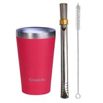 Kit Terere Bomba e Copo Cuia 200ml Chacal Inox