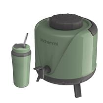 Kit Tereré Botijão 5 Litros com Copo Cuia 650ml Bomba Inox - Verde