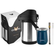 Kit Terere Chacal Bomba Cuia 236ml Garrafa Térmica Inox 3,0L Azul Kit Terere Chacal Bomba Cuia 236ml Garrafa Térmica Inox 3,0L Azul