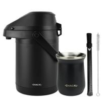 Kit Terere Chacal Bomba Cuia Garrafa Térmica Preta Preto Kit Terere Chacal Bomba Cuia Garrafa Térmica Preta Preto
