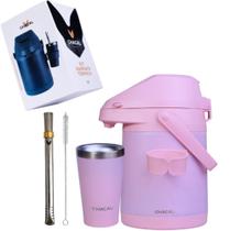 Kit Terere Chacal Garrafa 2,5L Cuia 200ml Bomba Inox Rosa - Lançamento Kit Terere Chacal Garrafa 2,5L Cuia 200ml Bomba Inox Rosa - Lançamento