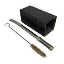 Kit tereré copo aço inox 250ml craquelado quadrado + bomba mola com rosca prata semi achatada detalhada inox + escova Kit tereré copo aço inox 250ml craquelado quadrado + bomba mola com rosca prata semi achatada detalhada inox + escova
