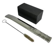 Kit tereré copo aço inox 250ml craquelado quadrado + bomba super premium extra larga 24cm + escova higiênica Kit tereré copo aço inox 250ml craquelado quadrado + bomba super premium extra larga 24cm + escova higiênica