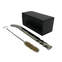 Kit tereré copo aço inox 250ml craquelado quadrado + bomba v8 19cm prata + escova higiênica Kit tereré copo aço inox 250ml craquelado quadrado + bomba v8 19cm prata + escova higiênica