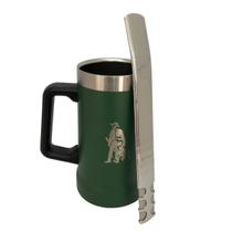 Kit tereré copo cuia térmico parede dupla de inox 710ml verde + bomba tela super premium luxo 24cm + escova higiênica