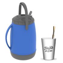 Kit Tererê Copo Plástico Bc + Bomba Niquelado 19cm + Garrafa Térmica 2,5L - Soprano