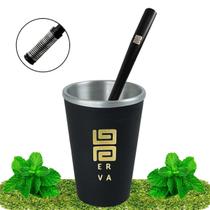 Kit Tereré Cuia Térmica Black Erva E Bomba Mola Externa