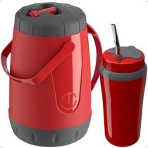 Kit Tereré Garrafa Jarra Pavia + Copo Cuia Térmico Com Bomba Inox Unitermi