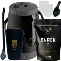 Kit Tereré Garrafa Lisa Black Erva Mate 500 G Copo Caldereta Acrílico Preto Bomba Preta Filtro Scoop Kit Tereré Garrafa Lisa Black Erva Mate 500 G Copo Caldereta Acrílico Preto Bomba Preta Filtro Scoop
