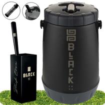Kit Tereré Garrafa Preta Black Erva 2,5L Cuia Bomba Com Mola