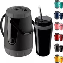Kit Tereré Garrafa Térmica 2,5 Litros + Copo Térmico 650ml + Bomba Inox