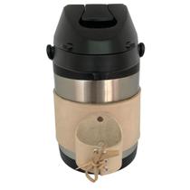 Kit tereré garrafa térmica parede dupla inox 2,5 lts + cinta de couro cru legítimo para garrafa Kit tereré garrafa térmica parede dupla inox 2,5 lts + cinta de couro cru legítimo para garrafa