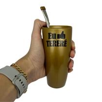 Kit tereré guampa plástica dourada 300 ml + bomba simples de ferro e plástico dourada kit perfeito para todos os dias Kit tereré guampa plástica dourada 300 ml + bomba simples de ferro e plástico dourada kit perfeito para todos os dias