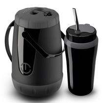 Kit Tererê Pávia Unitermi Copo Térmico Completo Bomba Garrafa Preto