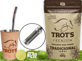 Kit Terere Trots Inox Copo Couro Bomba Rosca Erva Premium