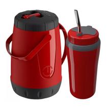 Kit Tererê Unitermi 2,5L Copo Térmico 650ml com Bomba Inox Praticidade e conservação térmica