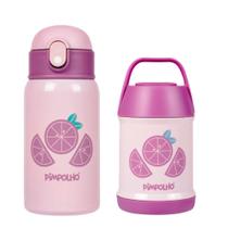 Kit Térmico Garrafa Térmica + Pote Térmico Pimpolho Infantil