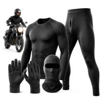 Kit Térmico Moto Masculino 4 Peças Segunda Pele Inverno Com Balaclava E Luva Touch Kit Térmico Moto Masculino 4 Peças Segunda Pele Inverno Com Balaclava E Luva Touch