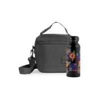 Kit Térmico Polka Dots + Garrafa Floral Preta Bagaggio