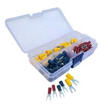 Kit Terminais Garfo Forquilha Pré-isolado Elétrica C/ 100pçs Kit Terminais Garfo Forquilha Pré-isolado Elétrica C/ 100pçs