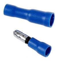 Kit Terminal Bala Fêmea E Macho Pré Isolado Azul 25pares