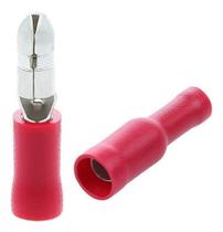Kit Terminal Bala Fêmea E Macho Pré Isolado Vermelho 50Pares