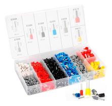 Kit Terminal Ilhós Elétrico Sortido 1250 Peças Cores Variada Manutenção Residencial e Automotiva