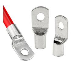 Kit Terminal Olhal Compressão 35Mm M8 Fios E Cabos - 10Pçs