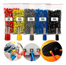 Kit Terminal Tubular Ilhós 450 Unidades Cobre 1,5/2,5/4/6/10