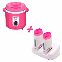 Kit Termocera 400g Pink + Base Dupla + 2 Roll On Rosa