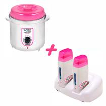 Kit Termocera 400g Rosa + Base Dupla + 2 Roll On Rosa