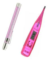 Kit Termometro Corporal + Lanterna Clinica Para Ver Garganta