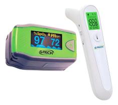 Kit Termometro Infravermelho E Oxímetro Pediatrico Infantil