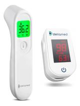 Kit Termômetro sem Contato Infravermelho 3 em 1 + Oxímetro de Pulso Dellamed Branco Kit Termômetro sem Contato Infravermelho 3 em 1 + Oxímetro de Pulso Dellamed Branco