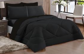 Kit ternura Edredom Casal king Dupla Face Preto Kit ternura Edredom Casal king Dupla Face Preto