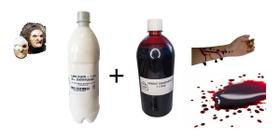 Kit Terror Látex 1 Litro + Sangue Falso Artificial 1 Litro Kit Terror Látex 1 Litro + Sangue Falso Artificial 1 Litro