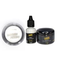 Kit terror latex 15 ml, massa fake 50g e pancake branco