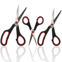 Kit Tesoura 3 Peças Multiuso Para Casa Escola Trabalho Tesouras Tamanhos Diferentes