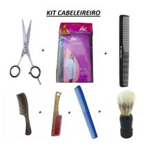 Kit Tesoura 5,0 + Capa de Corte + 4 Pentes + Pincel