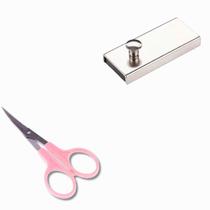 Kit Tesoura Arremate 4 Polegadas Ponta Curva Mais Guia Magnético Imã Reto Com Puxador Kit Tesoura Arremate 4 Polegadas Ponta Curva Mais Guia Magnético Imã Reto Com Puxador