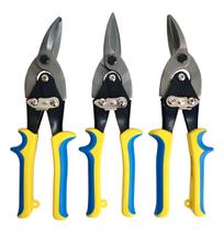 Kit Tesoura Aviação 3 Pç Corte Reto, Esquerdo E Direito 10”
