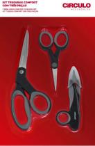 KIT TESOURA COMFORT 3 PEÇAS REF 449903 COR 20 PRETO - Círculo
