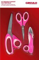 KIT TESOURA COMFORT 3 PEÇAS REF 449920 COR 20 ROSA - Círculo KIT TESOURA COMFORT 3 PEÇAS REF 449920 COR 20 ROSA - Círculo