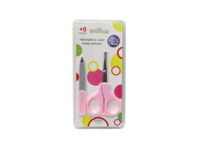Kit tesoura cortar unha de bebe e lixa pais & filhos rosa Kit tesoura cortar unha de bebe e lixa pais & filhos rosa