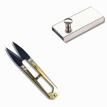 Kit tesoura de arremate dourada TC-805GE Mais Guia Magnético Imã Reto com Puxador
